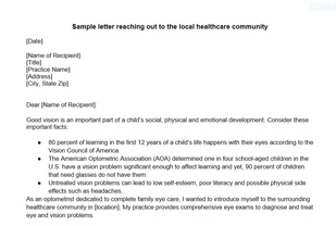 Local Healthcare Community Letter